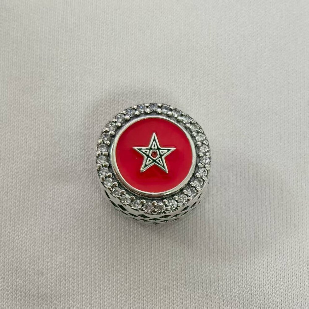 Pandora Morocco Flag Bead Charm, S925 Silver Jewelry